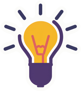A colorful illustration of a lightbulb symbolizing inspiration. png