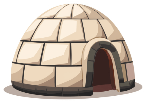 A stylized illustration of an igloo. png