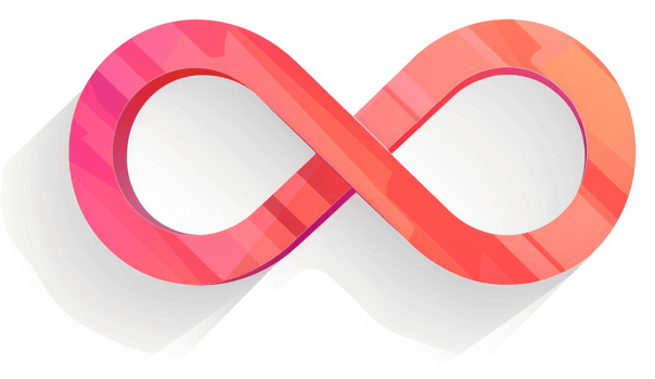 A vibrant, graphic representation of the infinity symbol. png