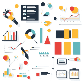 A colorful representation of various data visualization tools and methods. png