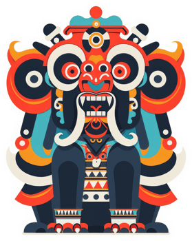 Colorful, stylized depiction of a mythical creature. png