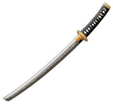 A depicted katana, a traditional japanese sword. png