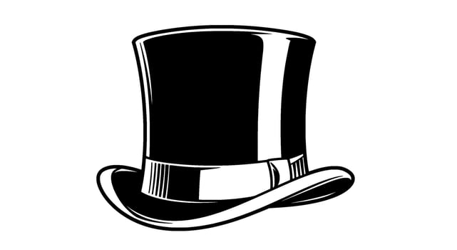 Classic Top Hat Monochrome Illustration vector