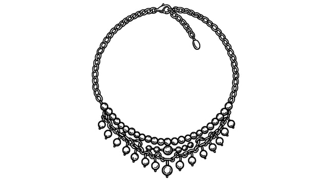 Elegant Pearl and Chain Necklace Design vector