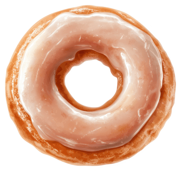 A glazed donut with a smooth, creamy icing. png