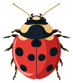 A vibrant illustration of a ladybug. png