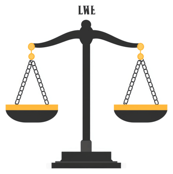 A stylized illustration of legal scales of justice. png