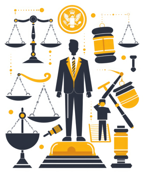 A visual representation of justice and legal proceedings. png