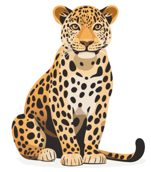 A captivating illustration of a majestic leopard. png