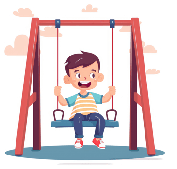 A happy child enjoying a swing on a sunny day. png