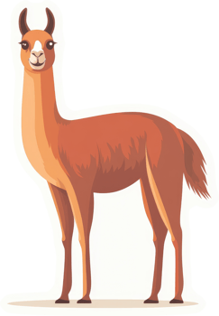 A friendly llama in profile view. png