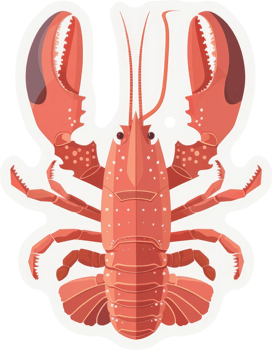 A vibrant illustration of a large, red lobster. png