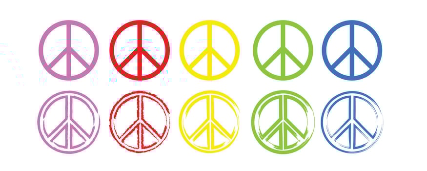 Peace Symbol or Icon in different style and colorful collections. vector