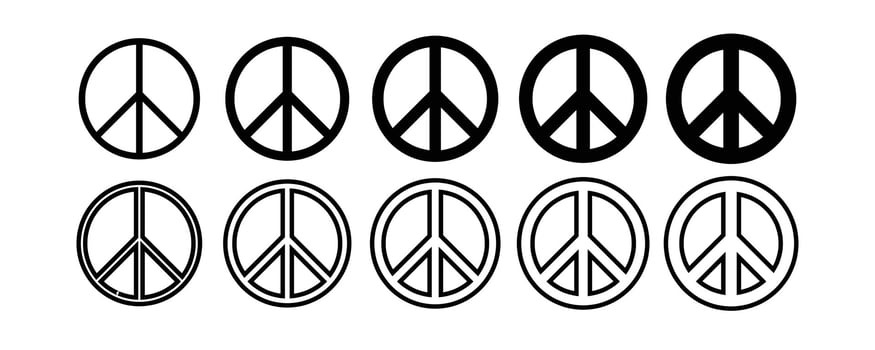 Peace Sign Icon Set. Peace Illustration Logo. Peace Signs Isolated Collection. vector