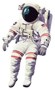 A detailed illustration of an astronaut in a spacesuit. png