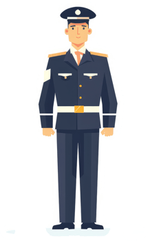 A man in a formal navy blue military uniform. png