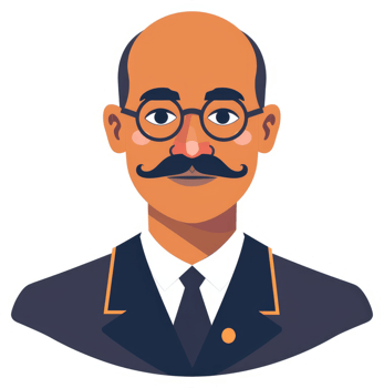 A stylized portrait of a man in a formal suit. png