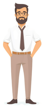 A cartoon illustration of a man in a business casual outfit. png