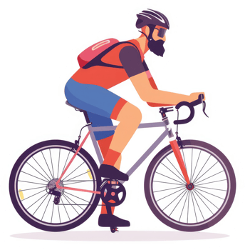A man on a road bike, enjoying a leisurely ride. png