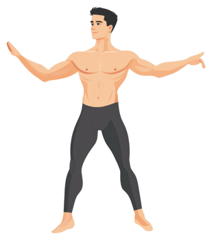 A muscular man in athletic wear, showcasing a dynamic pose. png