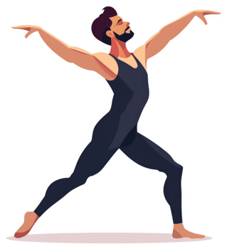 A male ballet dancer in a graceful pose. png