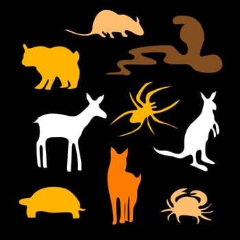 Wild Animal Silhouettes with Natural Contrast Design vector