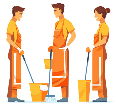 A depiction of professional janitorial staff. png