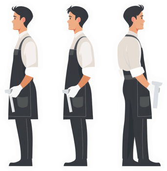 Two staff members in proper hygiene and safety procedures. png