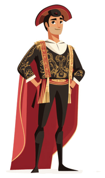 A spanish matador in traditional costume. png