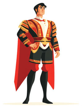 A spanish matador in traditional bullfighting attire. png