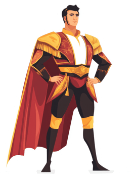 A confident matador in traditional bullfighting attire. png