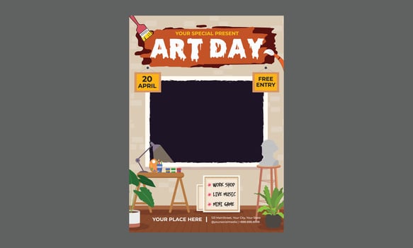 Art Day Flyer. Art Day . International Art Day. Colorful Day . vector