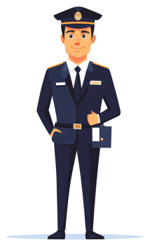 A professional man in uniform with a briefcase. png