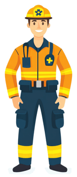A smiling paramedic in professional uniform. png