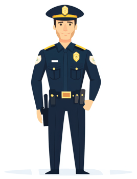 A uniformed police officer stands at attention. png