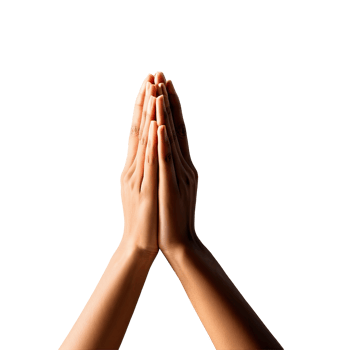 Two Hands Pressed Together in Prayer Pose Symbolizing Faith and Gratitude png