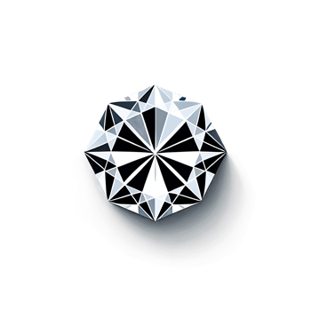 Geometric Polyhedral Black and White Ball with Reflective Surface png