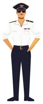 A man in a naval uniform, standing at attention. png