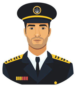 A stern naval officer in uniform. png