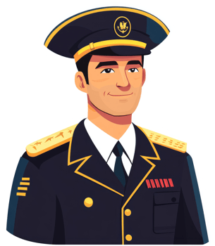 A military officer in formal navy uniform. png