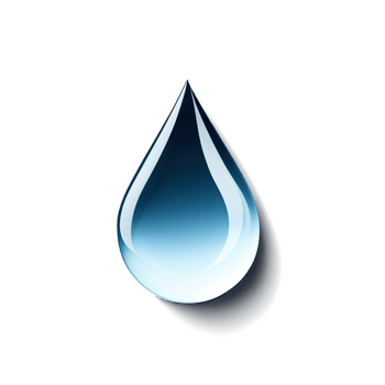 Realistic Water Drop with Blue Gradient Shading and Highlight png