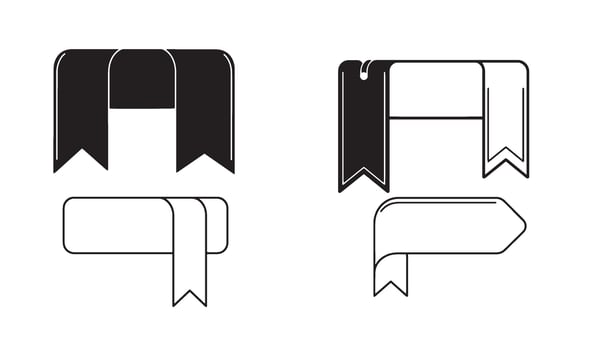 Bookmark theme logo set in silhouette illustration perfect for publishing and design business vector