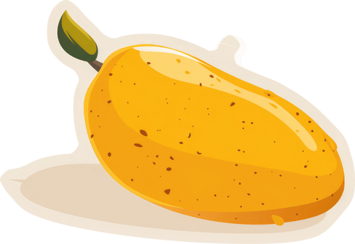 A vibrant illustration of a ripe mango. png