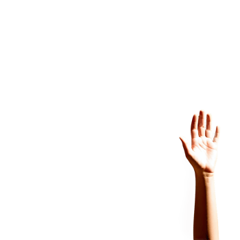 Raised Human Hand Symbol with Neutral Skin Tone png