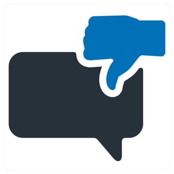 Negative Feedback icon concept in blue color vector