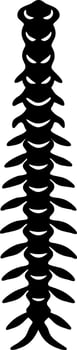 Spine Silhouette Vertebral Column, Anatomy, Medical, Backbone, Bone Structure, Black vector