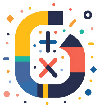 A colorful abstract design incorporating plus and minus signs. png