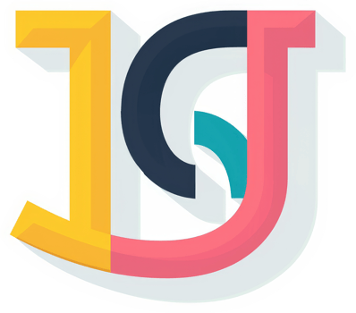 A colorful, abstract logo design featuring the letters J and G. png
