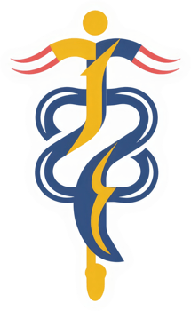 A stylized, intertwined symbol of health and well-being. png
