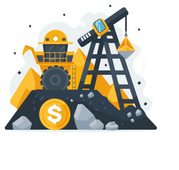 Mining industry profit illustrated with a dollar sign. png